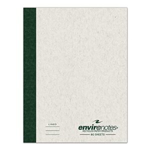 roaring spring recycled composition book, 9 3/4" x 7 1/2" (77270), gray kraft, single notebook, (roa77270)
