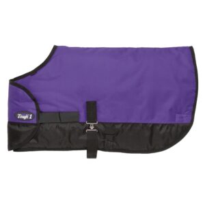 tough 1 600d waterproof poly adjustable foal blanket, purple, small