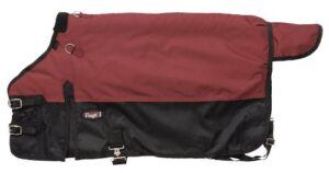 tough 1 polar 600d waterproof poly foal blanket, burgundy, small