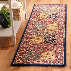 SAFAVIEH Heritage Collection 4'6" x 6'6" Oval Multi / Red HG510B Handmade Traditional Oriental Premium Wool Area Rug