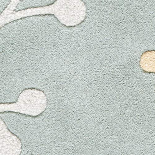 SAFAVIEH Soho Collection 8' Square Light Blue SOH305A Handmade Premium Wool Area Rug