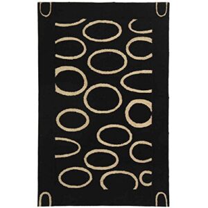 safavieh soho collection 5' x 8' black/ivory soh714a handmade premium wool & viscose area rug