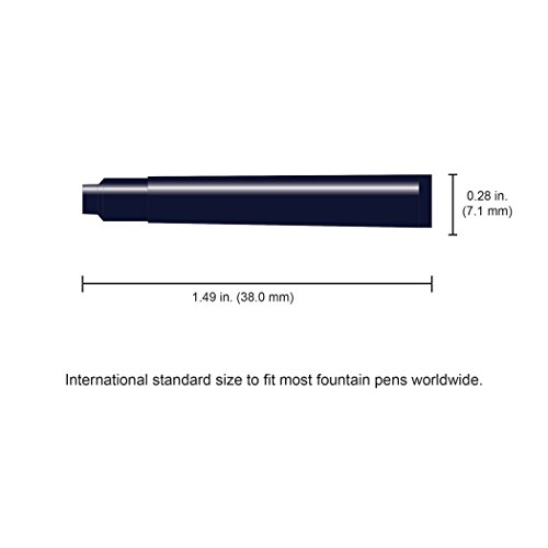 Monteverde International Size Cartridge to Fit Fountain Pens, Blue Black, 6 per Pack (G302BB)