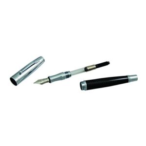 Monteverde Invincia Chrome, Black Carbon Fiber Medium Fountain Pen (MV40065)