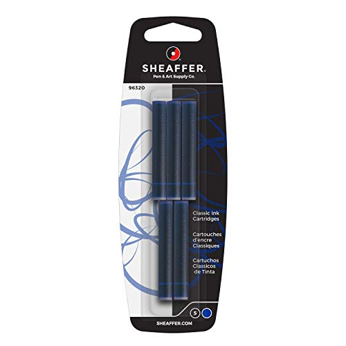 Sheaffer Skrip Fountain Pen Classic Ink Cartridge - Deluxe Blue (five per card)