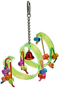 a&e cage company hb398 happy beaks acrylic roller coaster assorted bird toy, 12 by 6"