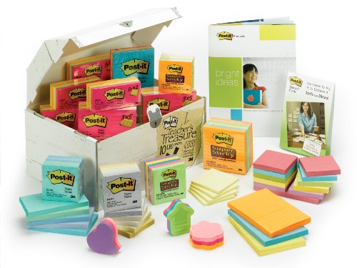 Post-it Notes, America’s #1 Favorite Sticky Note, Assorted 10 Pound Variety Pack of Notes for Teachers (Teachers Treasure Chest)