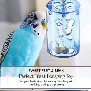 Sweet Feet & Beak - Can-o-Nuts Perfect Treat Bird Cage Toys - Safe, Non-Toxic, Easy to Install - Foraging Tough Plastic Pet Toy - Bird Accessories