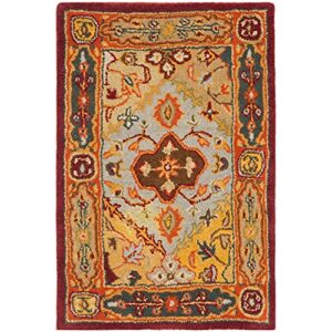 safavieh heritage collection 2' x 3' multi hg512a handmade traditional oriental premium wool accent rug