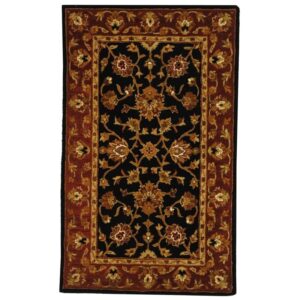 safavieh heritage collection 3' x 5' black / red hg112a handmade traditional oriental premium wool area rug