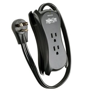 tripp lite 3 outlet portable surge protector power strip, 18in cord, 2 usb, & $25,000 insurance (traveler3usb) black