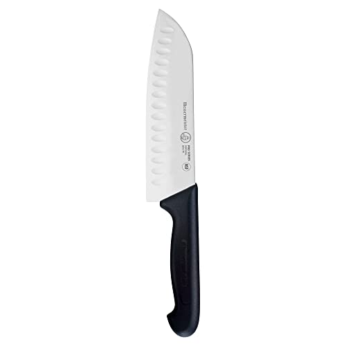 Messermeister Pro Series 7” Kullenschliff Santoku Knife - Japanese Chef’s Knife - German X50 Stainless Steel & NSF-Approved PolyFibre Handle - Rust Resistant & Easy to Maintain - Made in Portugal