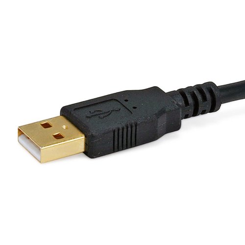 Monoprice 15-Feet USB 2.0 A Male to Mini-B 5pin Male 28/24AWG Cable with Ferrite Core (Gold Plated) (105450),Black