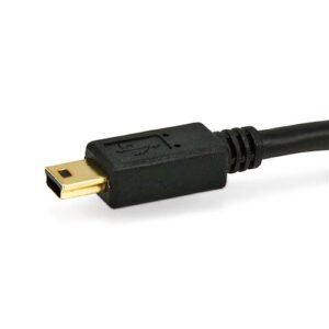 Monoprice 15-Feet USB 2.0 A Male to Mini-B 5pin Male 28/24AWG Cable with Ferrite Core (Gold Plated) (105450),Black