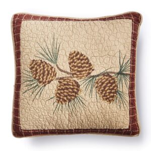 donna sharp throw pillow - pine lodge lodge decorative throw pillow with pine branch pattern - square