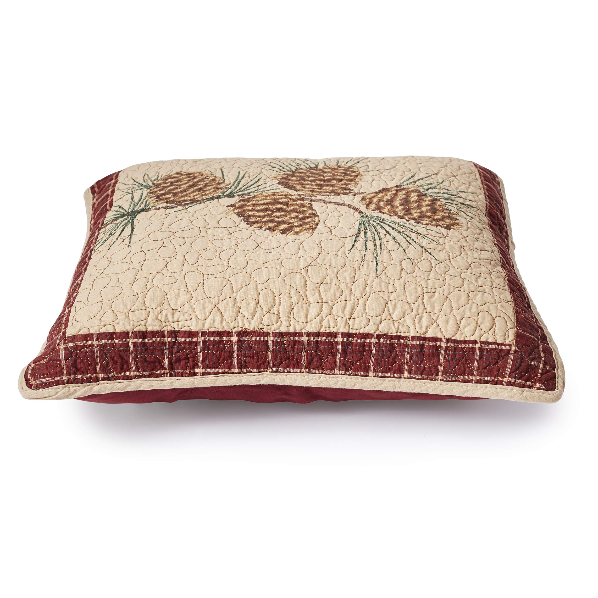 Donna Sharp Throw Pillow - Pine Lodge Lodge Decorative Throw Pillow with Pine Branch Pattern - Square