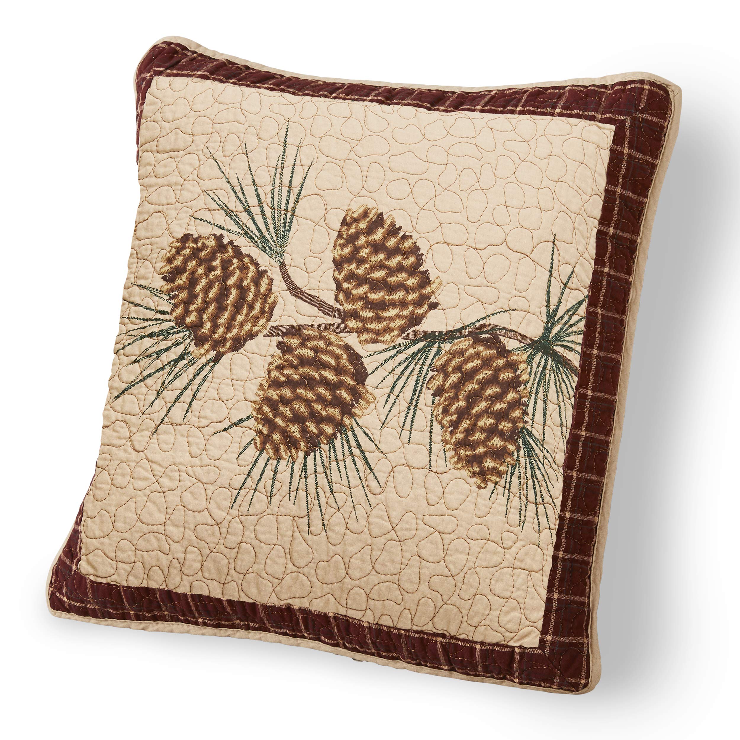 Donna Sharp Throw Pillow - Pine Lodge Lodge Decorative Throw Pillow with Pine Branch Pattern - Square