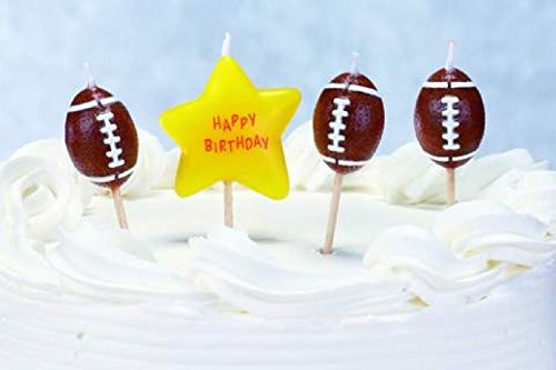 Biedermann & Sons Set of 4 Sports Theme Birthday Candles, 12 Packages, Football