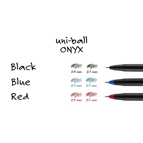 Uniball Onyx Rolling Ball Pen.7mm, Blue Ink, 12 Pack