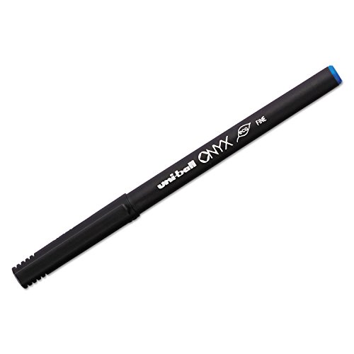 Uniball Onyx Rolling Ball Pen.7mm, Blue Ink, 12 Pack