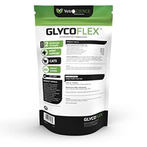 Vetriscience Glycoflex 2 Hip and Joint Supplement with Glucosamine for Cats, 60 Chews - Vet Formulated with MSM, DMG and Perna