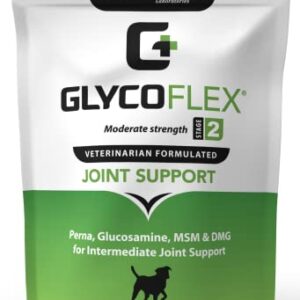 VetriScience Glycoflex 2 Hip and Joint Supplement for Working and Active Dog Breeds, Chicken, 120 Chews - Joint and Mobility Support for Competitive and Maturing Dogs