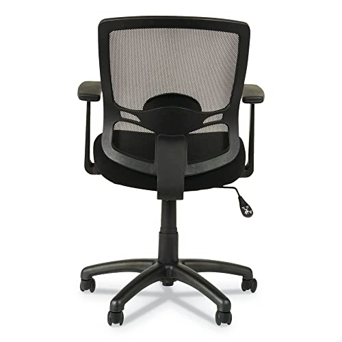 Alera ALEET42ME10B Etros Series 18.03 in. to 21.96 in. Seat Height Mesh Mid-Back Chair - Black