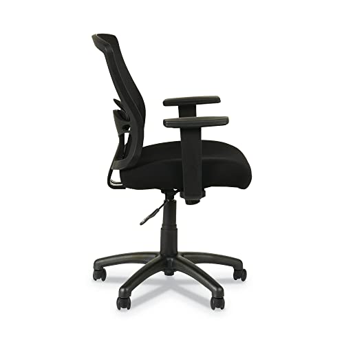 Alera ALEET42ME10B Etros Series 18.03 in. to 21.96 in. Seat Height Mesh Mid-Back Chair - Black