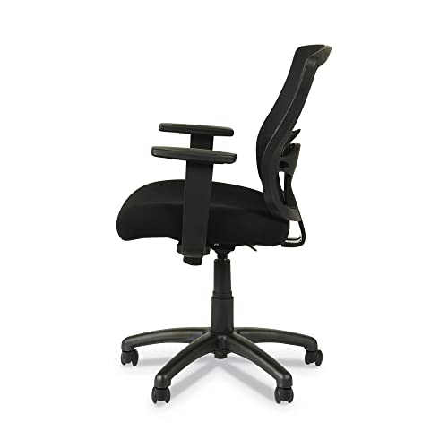Alera ALEET42ME10B Etros Series 18.03 in. to 21.96 in. Seat Height Mesh Mid-Back Chair - Black