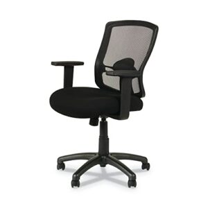 Alera ALEET42ME10B Etros Series 18.03 in. to 21.96 in. Seat Height Mesh Mid-Back Chair - Black