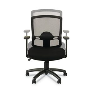 Alera ALEET42ME10B Etros Series 18.03 in. to 21.96 in. Seat Height Mesh Mid-Back Chair - Black