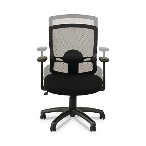 Alera ALEET42ME10B Etros Series 18.03 in. to 21.96 in. Seat Height Mesh Mid-Back Chair - Black