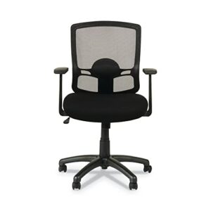 Alera ALEET42ME10B Etros Series 18.03 in. to 21.96 in. Seat Height Mesh Mid-Back Chair - Black