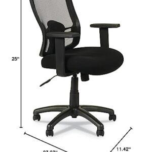 Alera ALEET42ME10B Etros Series 18.03 in. to 21.96 in. Seat Height Mesh Mid-Back Chair - Black