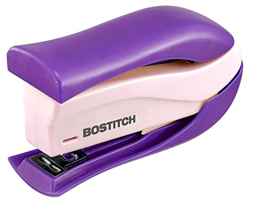 Bostitch Office inSHAPE 15 Reduced Effort Compact Stapler, Purple (1454), 4.3" x 1.9" x 7.5"