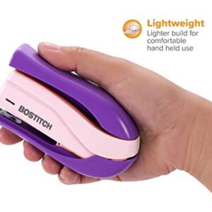 Bostitch Office inSHAPE 15 Reduced Effort Compact Stapler, Purple (1454), 4.3" x 1.9" x 7.5"