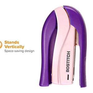 Bostitch Office inSHAPE 15 Reduced Effort Compact Stapler, Purple (1454), 4.3" x 1.9" x 7.5"