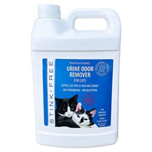 stink free instantly urine odor remover & eliminator for cat urine, oxidizer based urine cleaner for carpets, rugs, mattress, etc. 128 oz (1 gallon)
