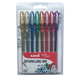 uni-ball Signo UM-120SP Sparkling Gel Ink Rollerballs - Assorted Colours, Pack of 8