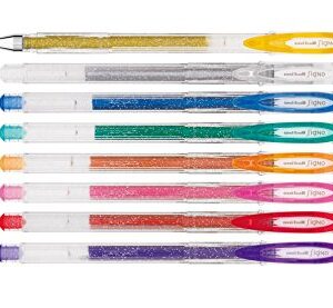 uni-ball Signo UM-120SP Sparkling Gel Ink Rollerballs - Assorted Colours, Pack of 8