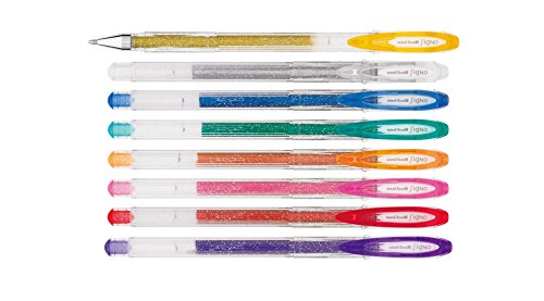 uni-ball Signo UM-120SP Sparkling Gel Ink Rollerballs - Assorted Colours, Pack of 8