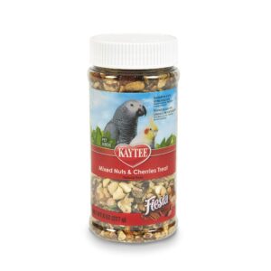 kaytee mixed nuts and cherries treat jar for pet birds 8 oz