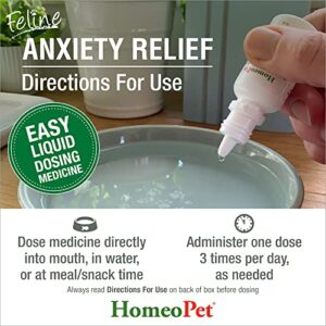 HomeoPet Feline Anxiety Relief, Stress and Anxiety Support for Cats, 15 Milliliters