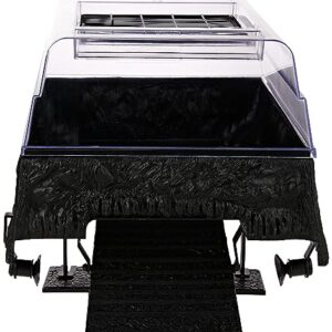 PENN-PLAX Reptology Turtle Topper – Above Tank Basking Platform That Safely Mounts to Standard Size Tanks Including 10g, 20L, 20H, 29g, up to 55 Gallons and 13” Wide – Black Color