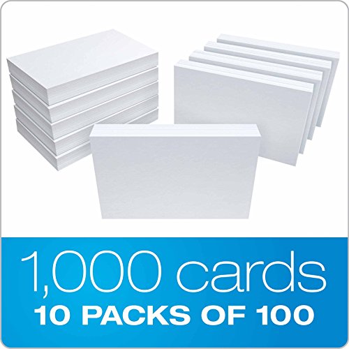 Oxford Blank Index Cards, 4 x 6 Inches, White, 10 Packs of 100 (40)