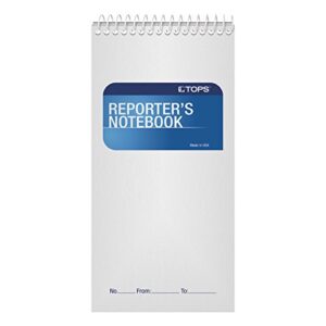 tops reporter's notebooks, 4" x 8", wide rule, 70 sheets, 4 pack (80304)