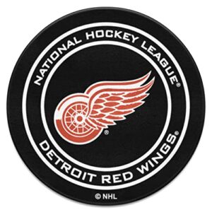 fanmats - 10271 nhl detroit red wings nylon face hockey puck rug 27" diameter