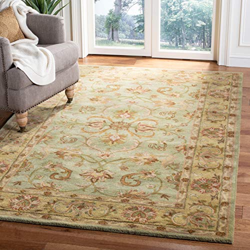 SAFAVIEH Heritage Collection Accent Rug - 2' x 3', Blue & Beige, Handmade Traditional Oriental Wool, Ideal for High Traffic Areas in Entryway, Living Room, Bedroom (HG811B)