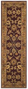 safavieh classic collection 2'3" x 8' burgundy / gold cl244a handmade traditional oriental premium wool runner rug