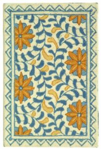 safavieh chelsea collection accent rug - 1'8" x 2'6", ivory & blue, hand-hooked french country wool, ideal for high traffic areas in entryway, living room, bedroom (hk150a)